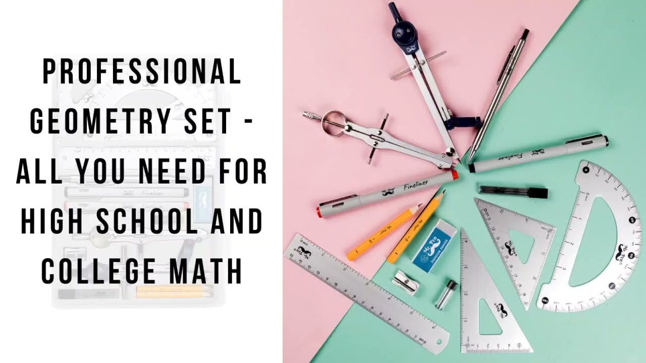 Professional Geometry Set - All you need for high school and college math