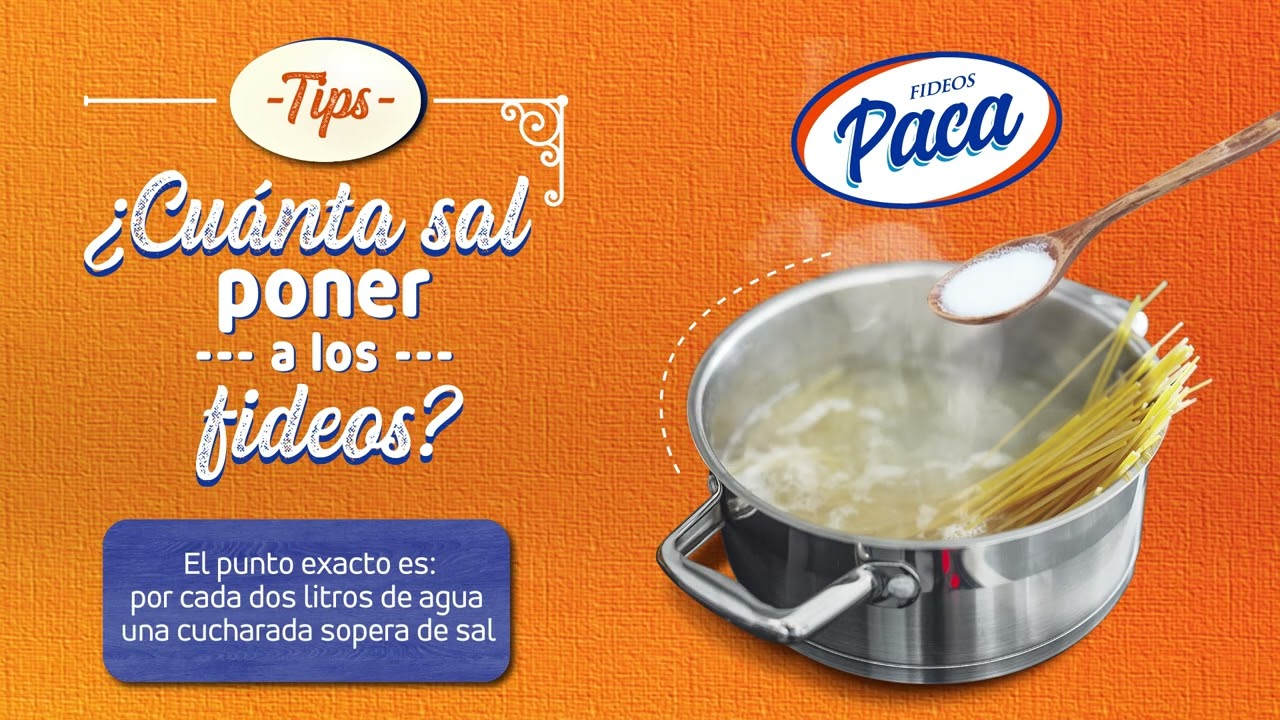 TIP | &iquest;Cu&aacute;nta sal poner a los fideos?