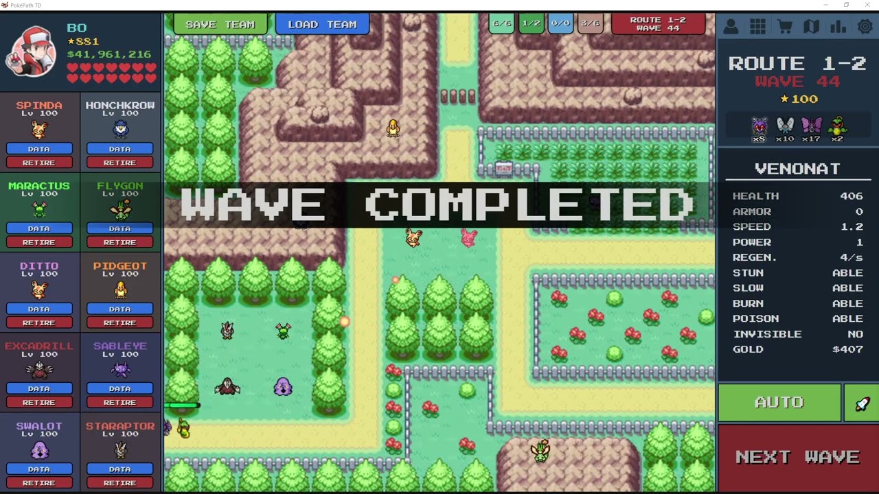 POKEPATH TD | Route 1-2 100%