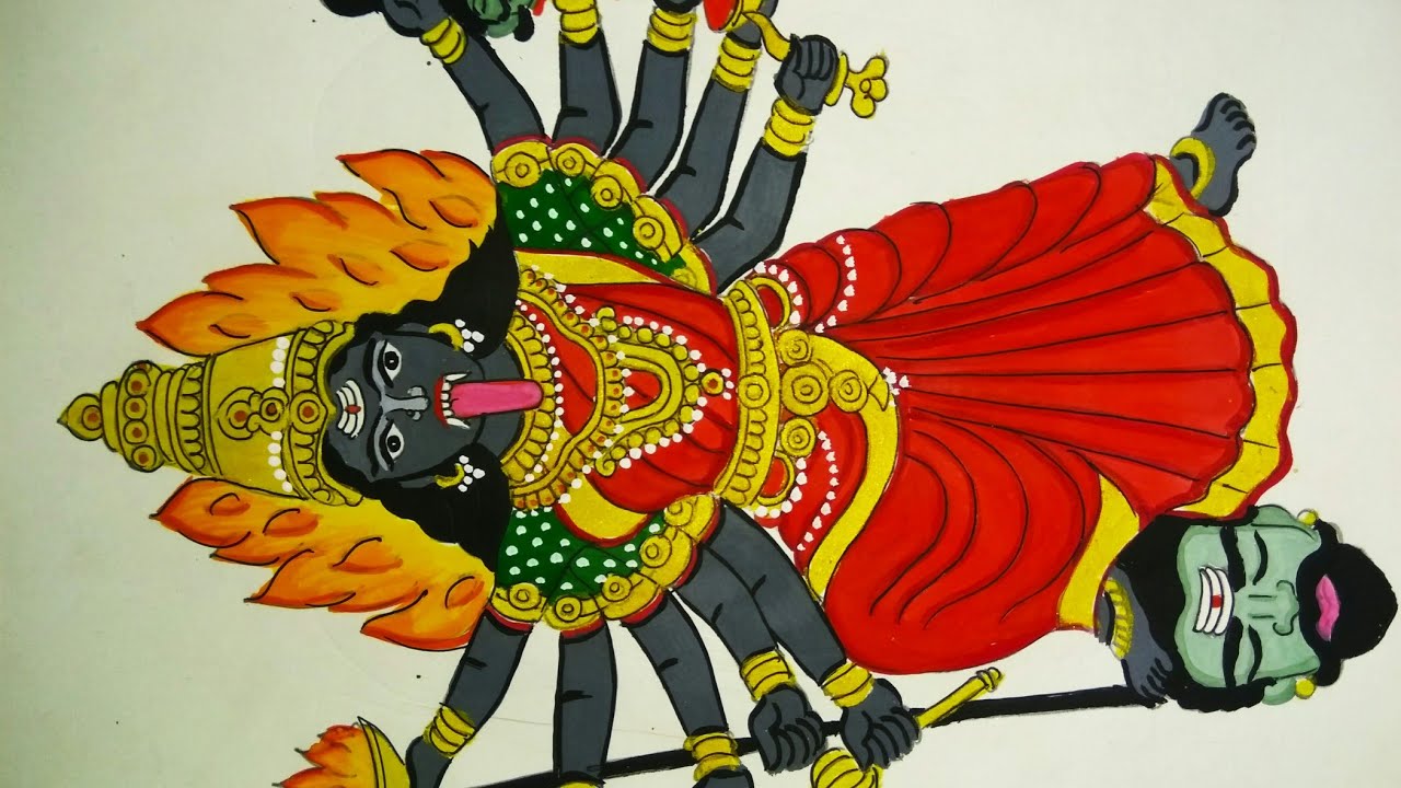 Maa Kali Drawing and painting/How to draw and paint maa Kali