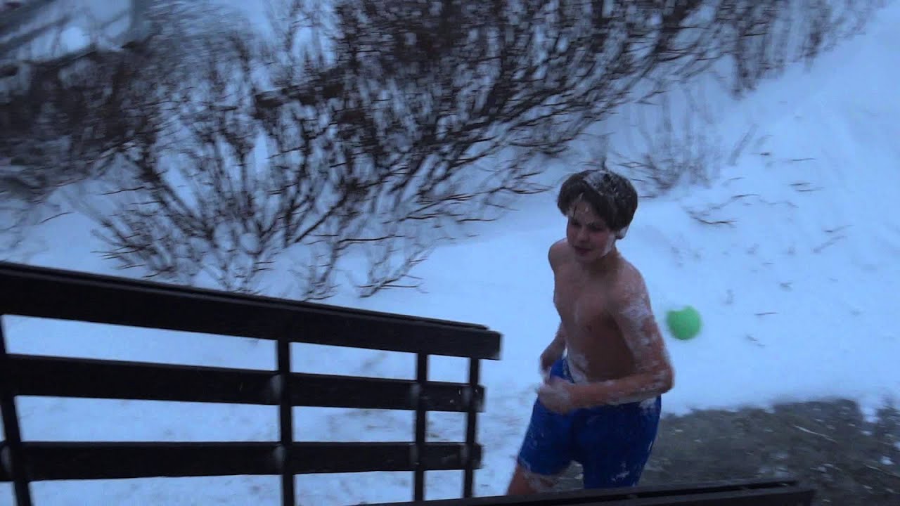 Snow swim in Iceland