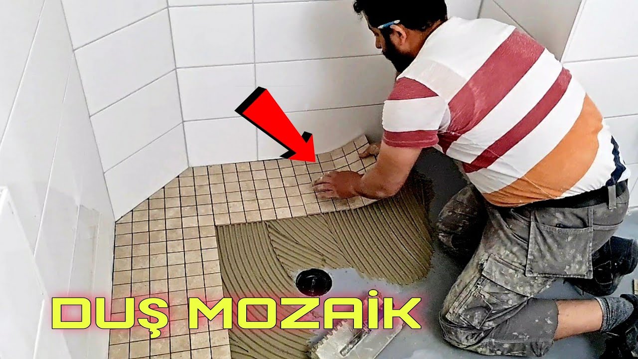 Banyo su yalıtımı ve duş zemini için mozaik kaplama - Banyo fayans seramik döşeme