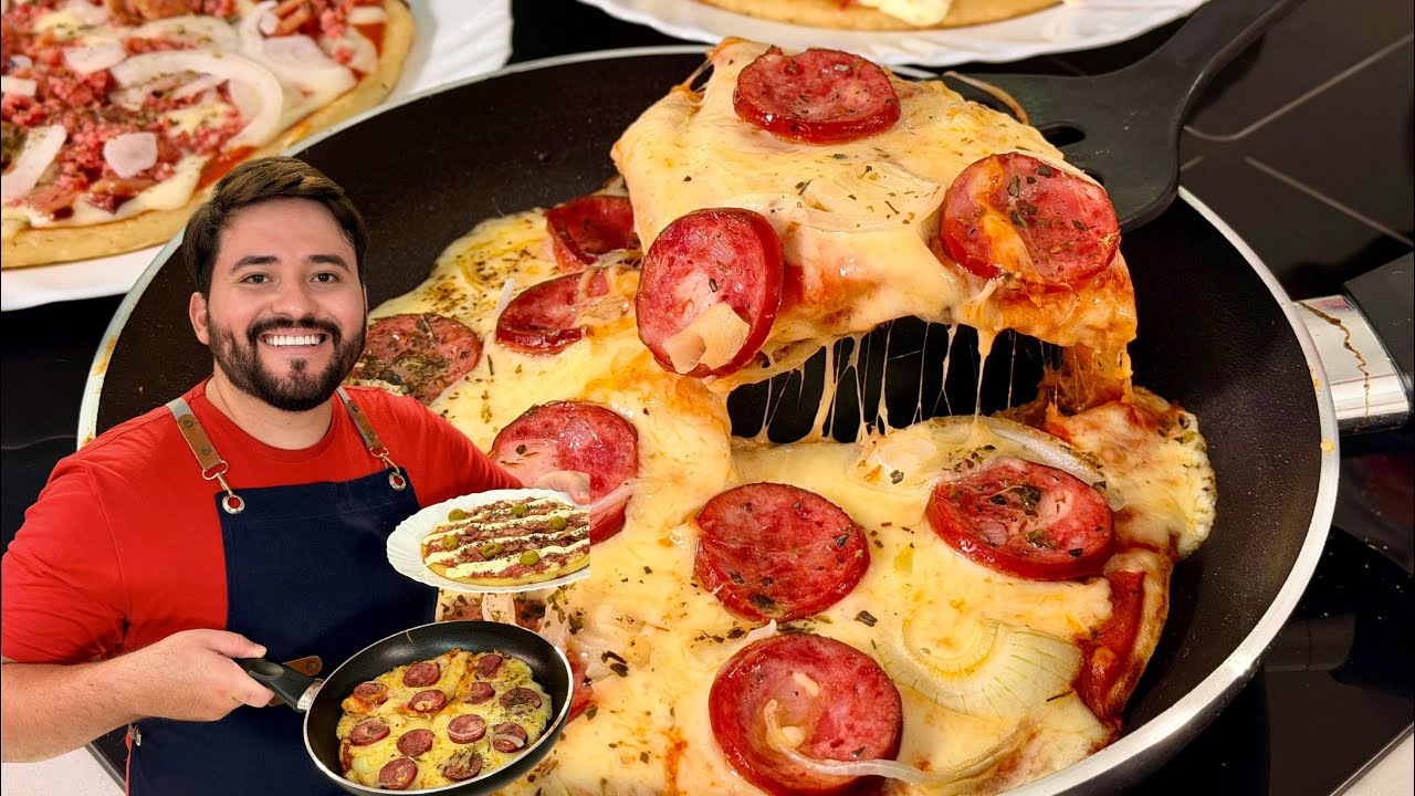 PIZZA DE FRIGIDEIRA FÁCIL E PERFEITA! MASSA LEVE E ESPECIAL