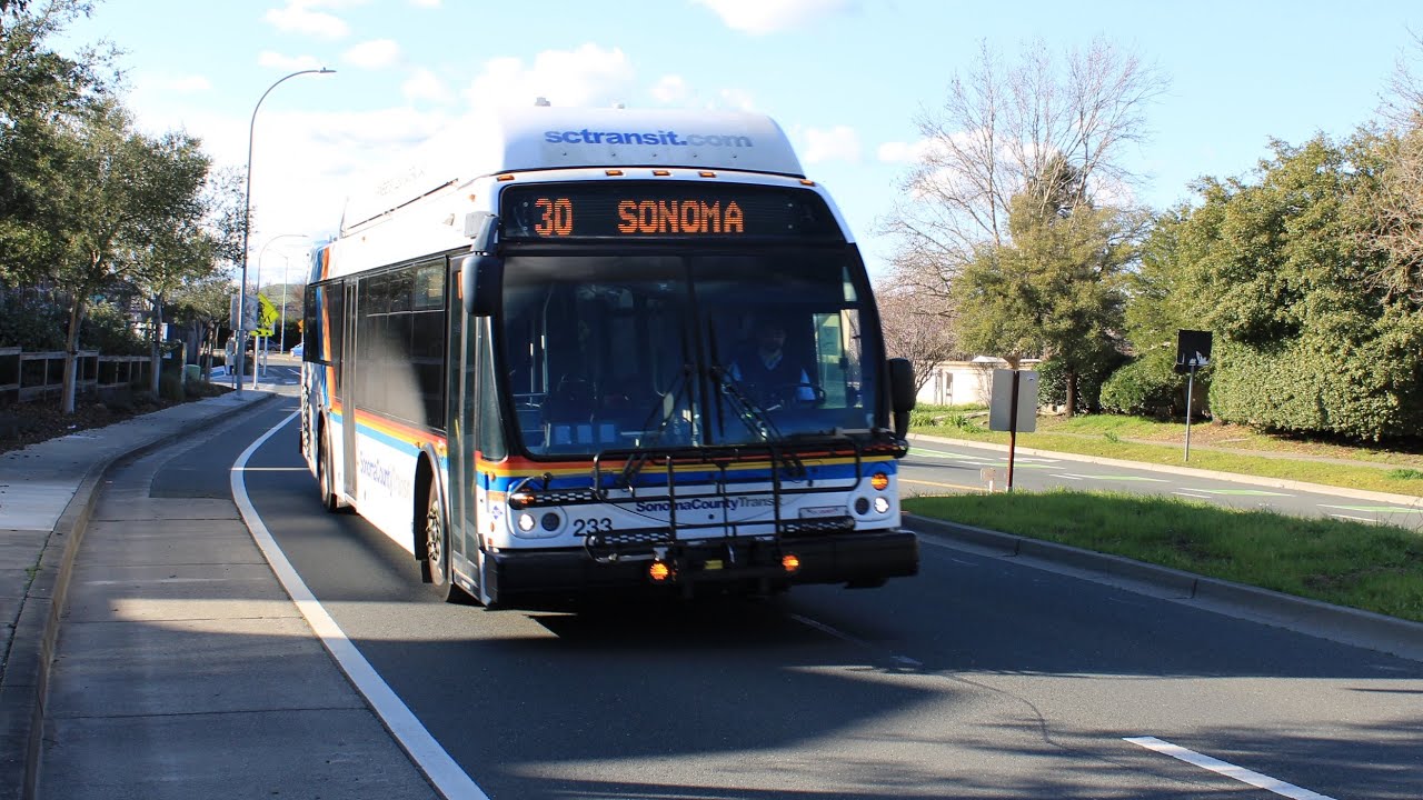 Buses around Petaluma. Featuring SCT #233 on Route 30 Sonoma/ Santa Rosa Coddingtown.
