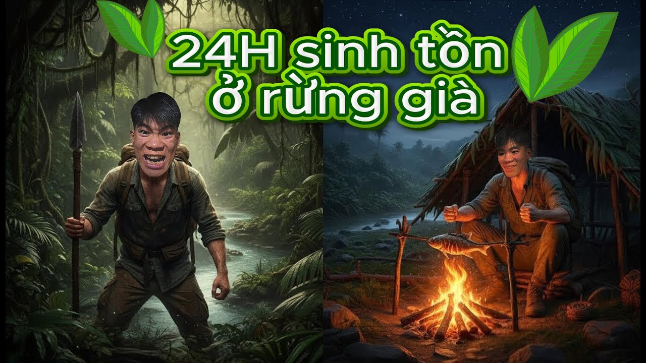 Thử thách- 1 ngày 1 đêm sinh tồn ở rừng già !!