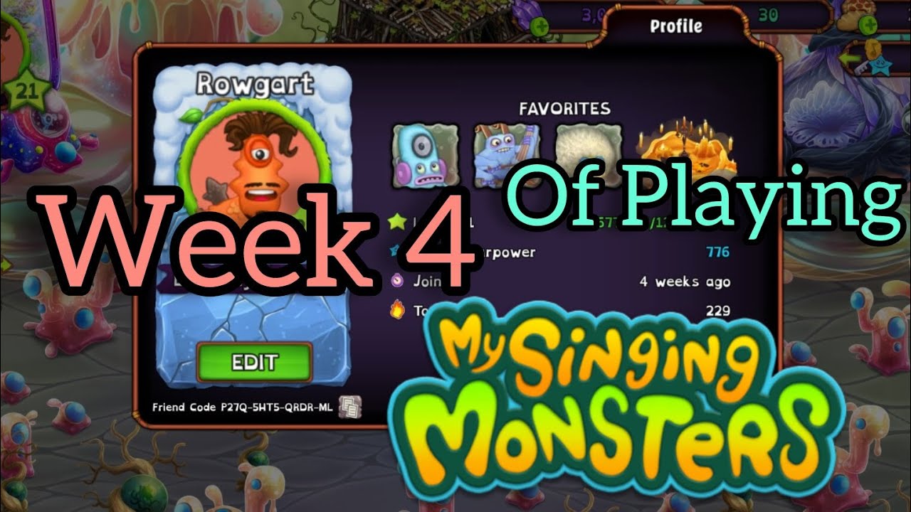 Week 4 of playing My Singing Monsters 