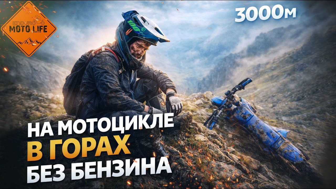 На мотоцикле в горах без бензина 😱 Эндуро на высоте 3000м