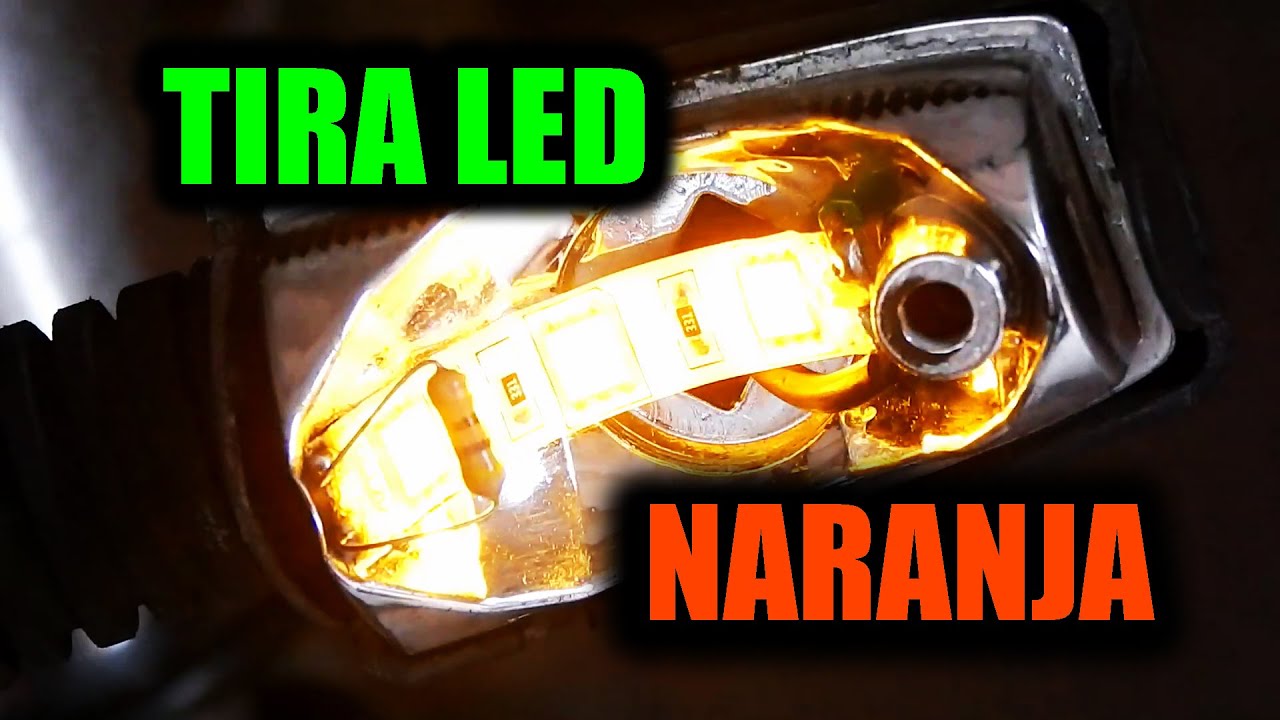 ✔ Direccionales para moto con tira LED naranja