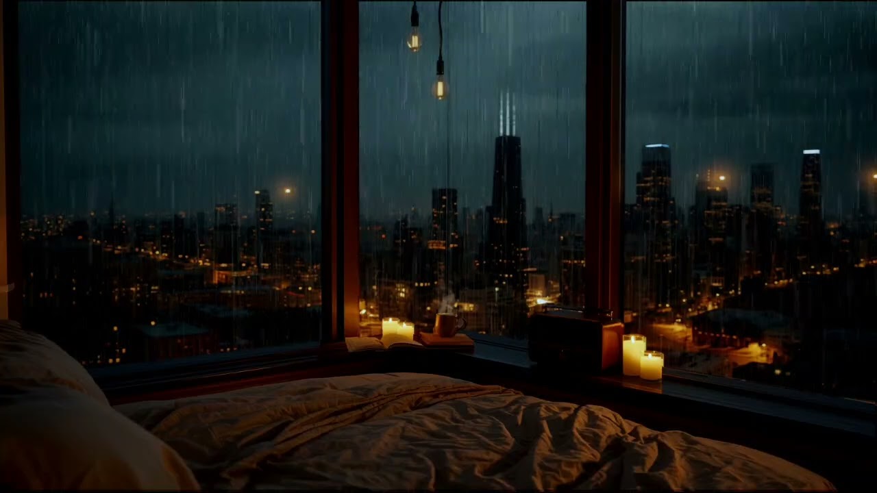 Rain Sounds for Sleep from an Open Window | Calm Night Rain for Deep Sleep & Meditation (1 Hour)
