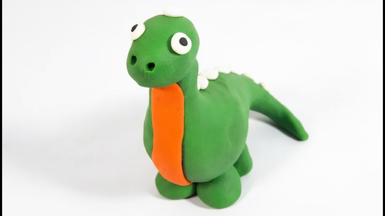 Cómo hacer un dinosaurio de plastilina paso a paso fácil, explicado, arcilla polimérica