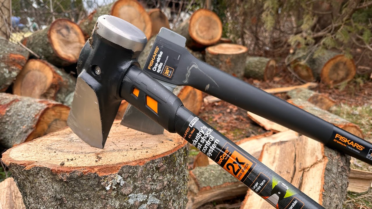 Fiskars x27 Splitting AXE  VS Fiskars ISOcore 8lb Splitting Maul