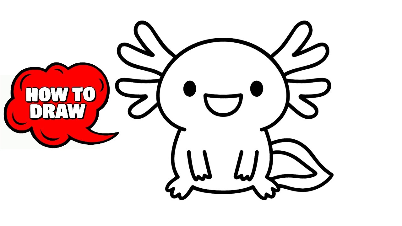 How to Draw an Axolotl 🦎 | Easy & Cute Axolotl Drawing