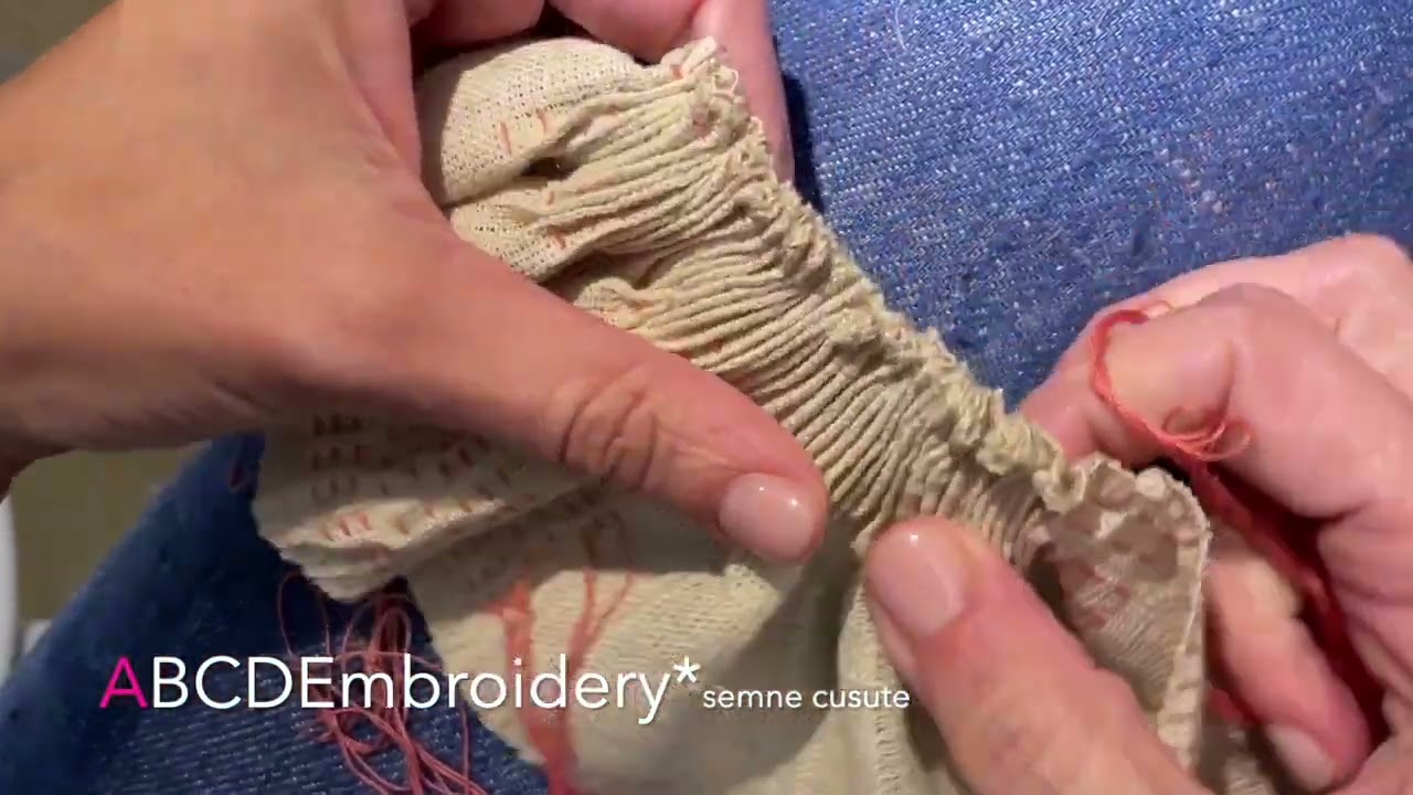 Incretirea panzei pentru ie | Gathering the fabric for a Romanian Shirt | A 03
