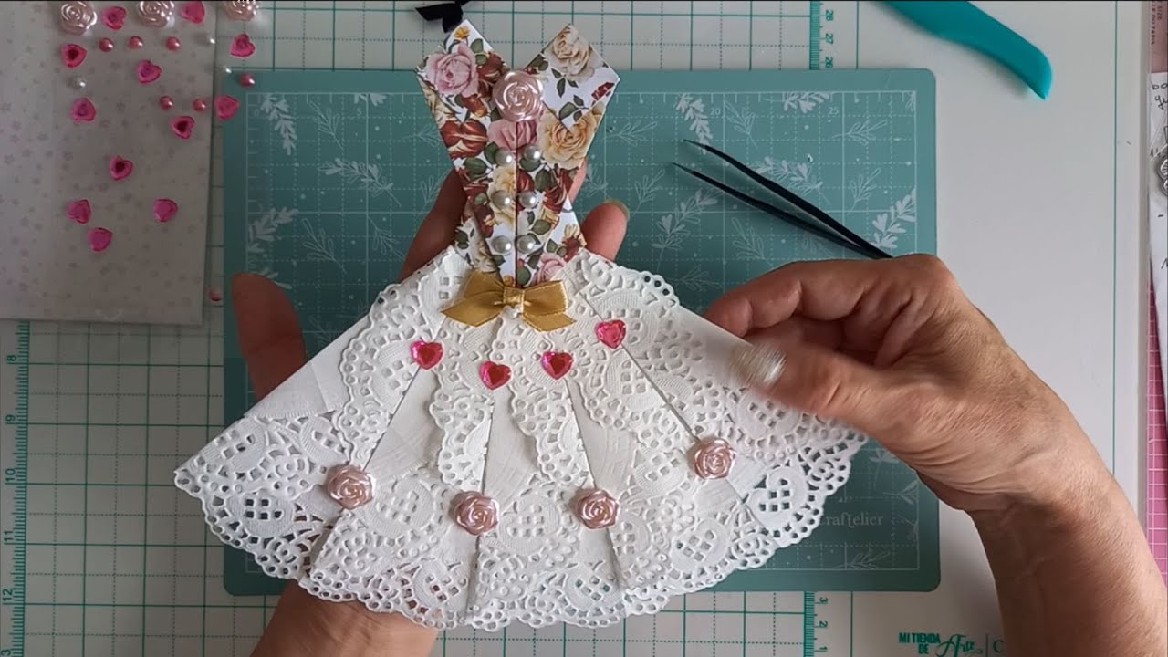 Tuto Robe de Princesse - Embellissement  👗  😍 #scrapbooking #loisirscréatifs #tutorial
