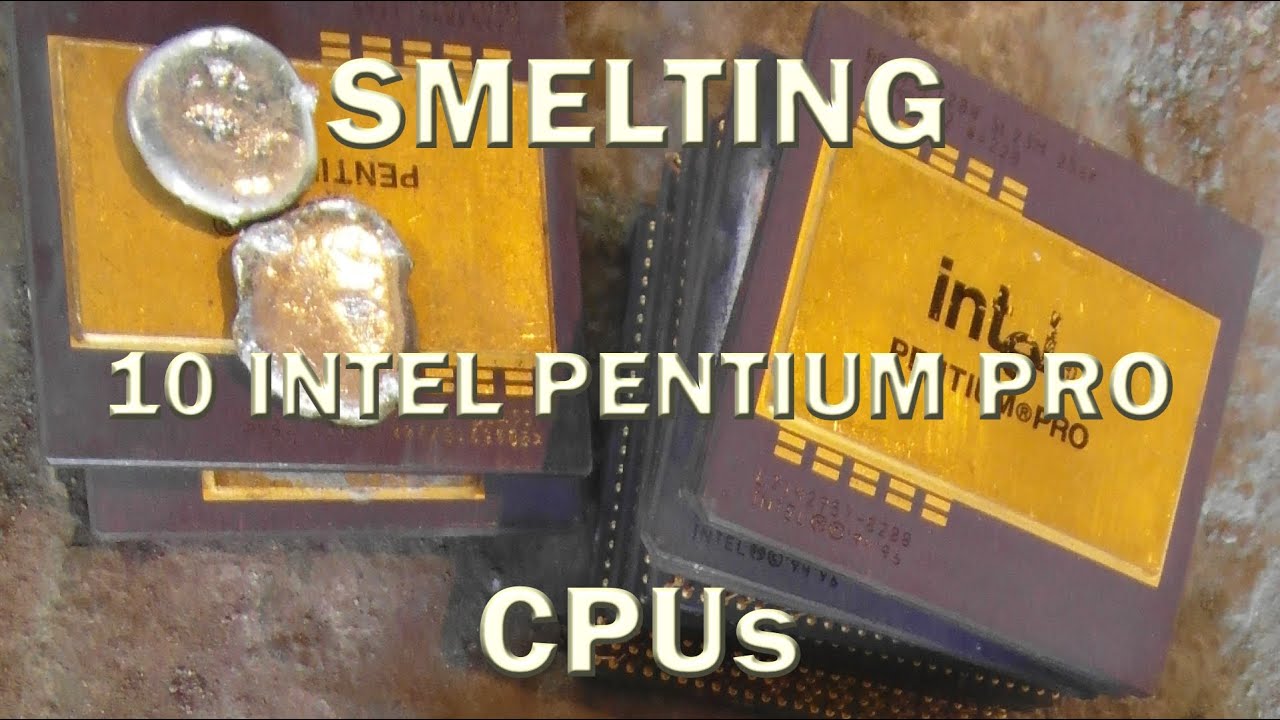 ЗОЛОТО из 10-ти ЦПУ Intel Pentium Pro - полиметаллургия