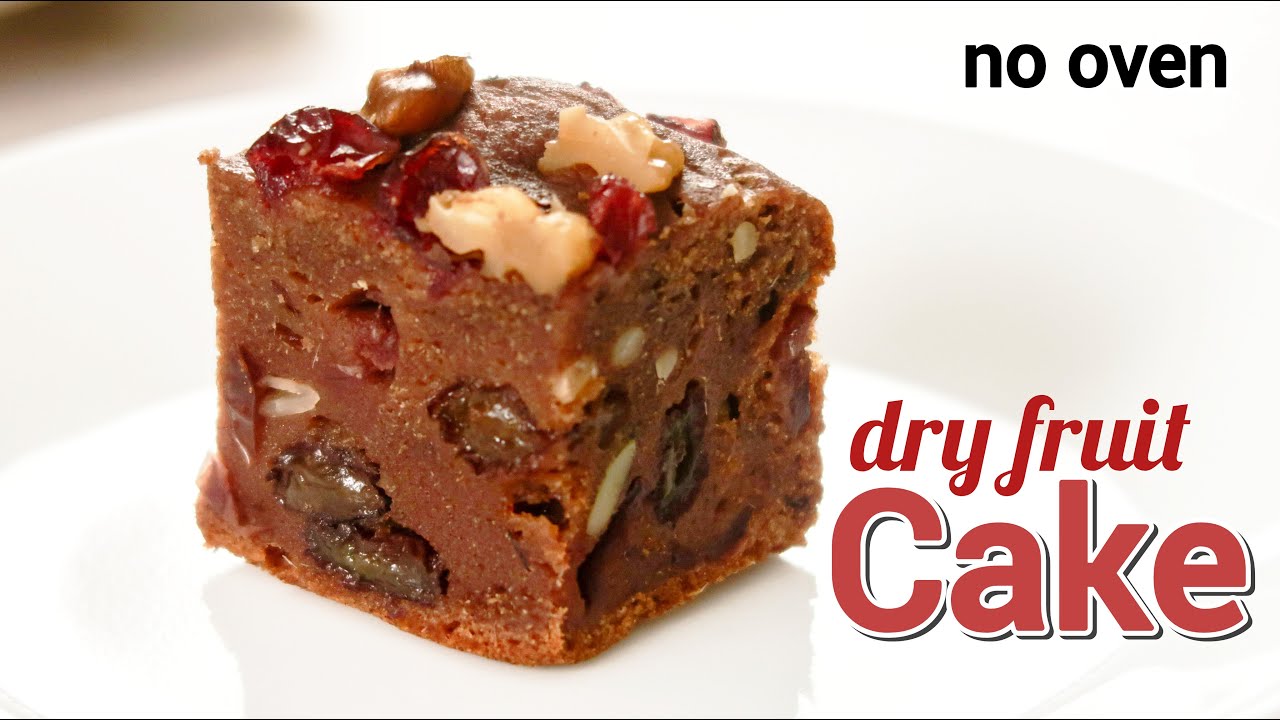 Dry Fruit Cake - No Oven, No Egg, No Maida, No Refined Sugar | Healthy, Eggless Fruit Cake Recipe