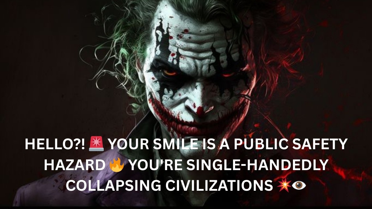 HELLO?! 🚨 YOUR SMILE IS A PUBLIC SAFETY HAZARD 🔥 YOU'RE SINGLE-HANDEDLY COLLAPSING CIVILIZATIONS 💥👁️