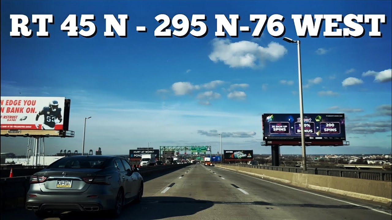 TAKING RT 45 NORTHBOUND FROM WEST DEPTFORD NJ TO 76 WESTBOUND SOUTH PHILLY 
