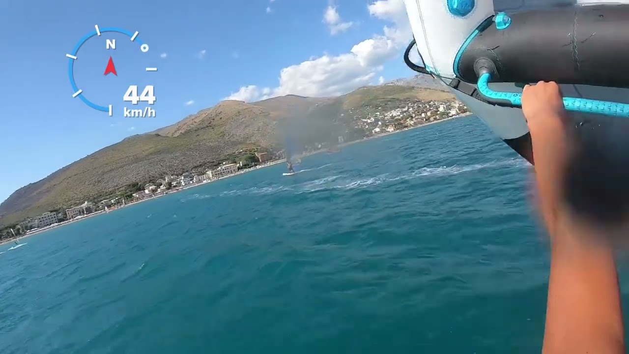 TOP SPEED 47 km/h Alberto con tavola 38 lt front 460 north e mast 105 vela Duotone Unit 5 