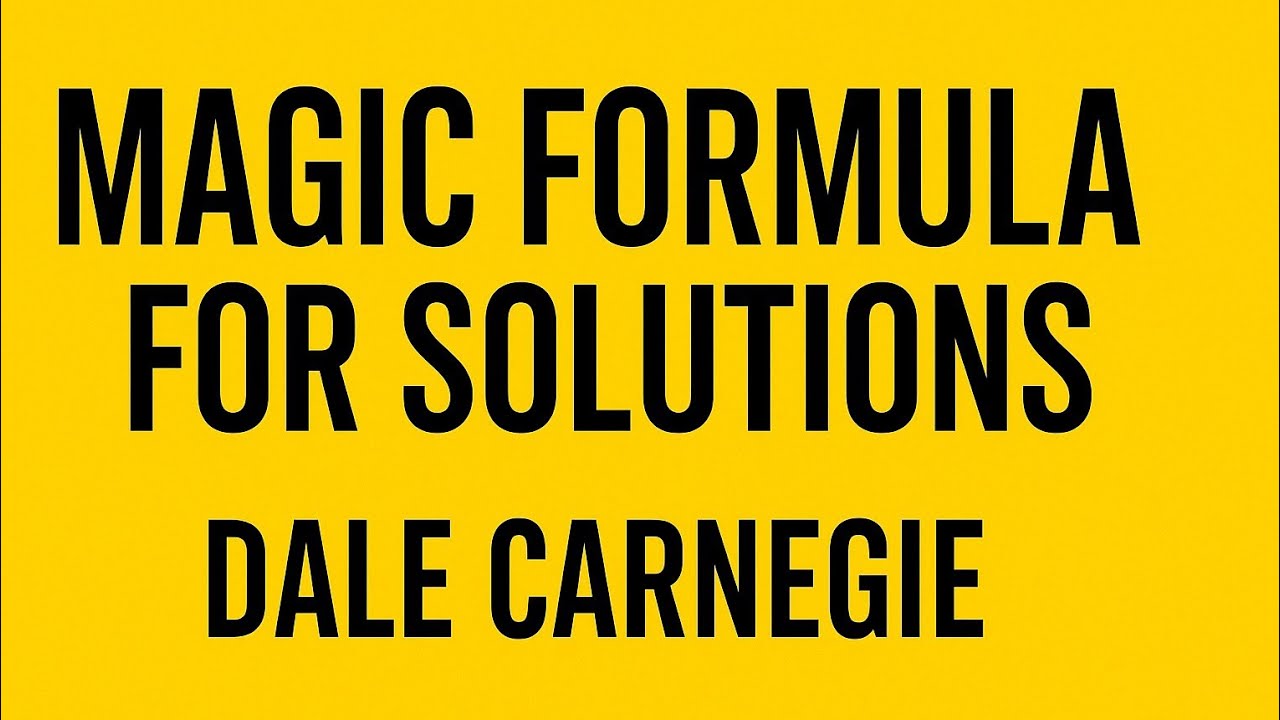 Stop Overthinking:Use Magic Formula-Dale Carnegie/ Problem Solving Formula