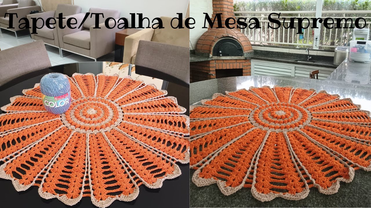 Tapete/Toalha de Mesa Supremo de crochê