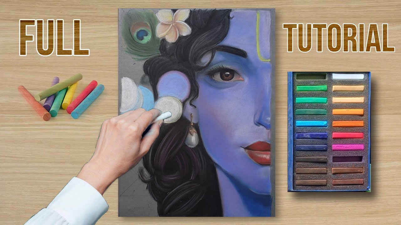 Draw with me Krishna😍🤩,Soft Pastel Drawing, Step By Step