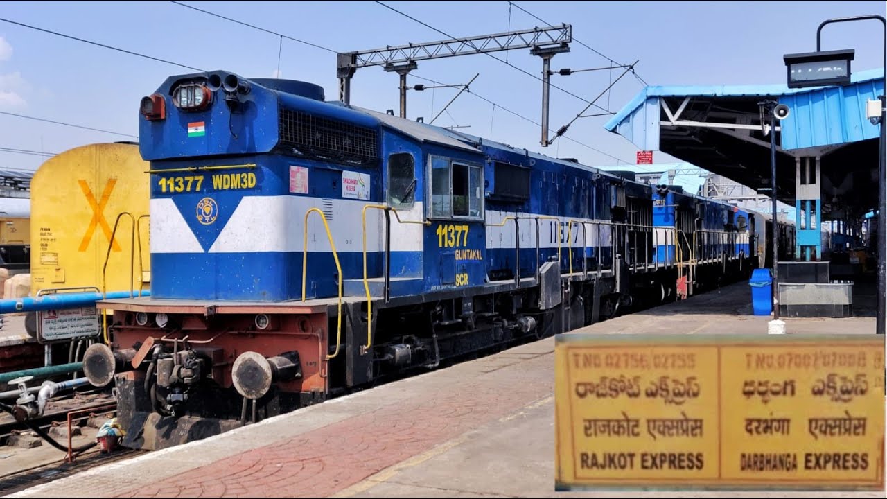 Secunderabad to Vadodara by Rajkot Express | Part 1 | Rain, Lightning Strike, Hussain Sagar & Diesel
