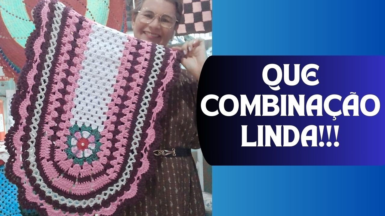 Pétalas Dançarinas 🌸 Cor do Mês Rosa | Jogo de Cozinha em Crochê Rosa e Vinho #cordomes