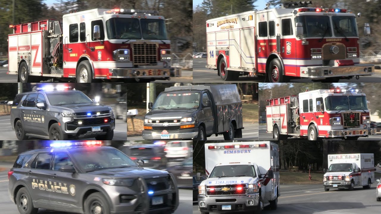 Simsbury, CT *MAJOR* MVA Response! Simsbury Police, Fire, and EMS+ Avon Fire Responding!