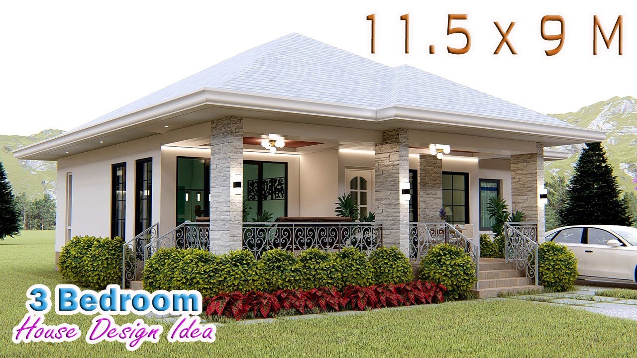 HOUSE DESIGN IDEA | 11.5 X 9 Meters | 3 Bedroom