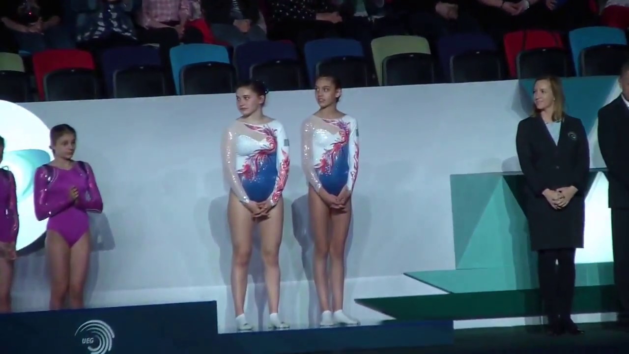 CISAG : Trampoline - Championnat d'Europe 2018 à Bakou - Podium Zélie/Cléa