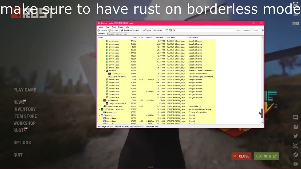 How to inject DLL using process hacker