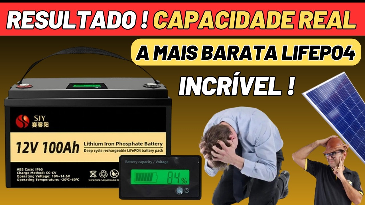 🔋TESTE - A MAIS BARATA LIFEPO4 DEU 100AH? VALE A PENA ? SJY 12V 100AH LIFEPO4