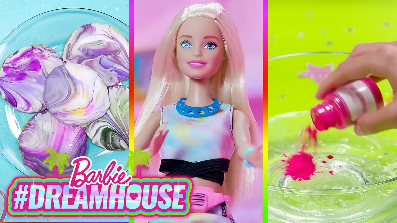 @Barbie | BARBIE’S DIY GLiTtER SLiMe & UNICORN SWIRL COOKIES with the EXTRA'S | #DreamhouseREMIX