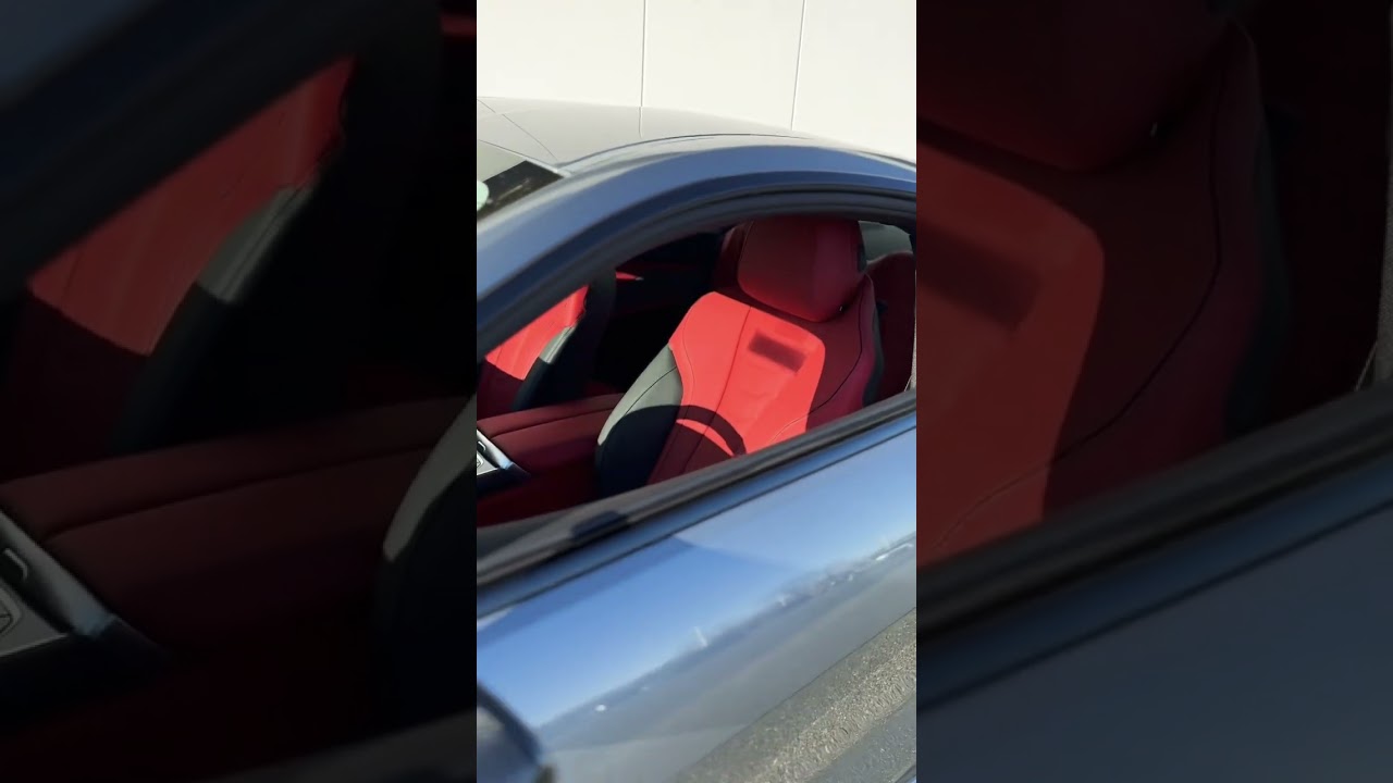 2023 BMW M850xi Coupe in Skyscraper Grey metallic on Fiona Red/Black Extended Merino Leather