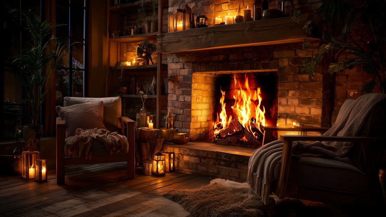 Peaceful Fireplace Retreat | Smoldering Logs for Stress & Insomnia Relief | 4K 12 HRS