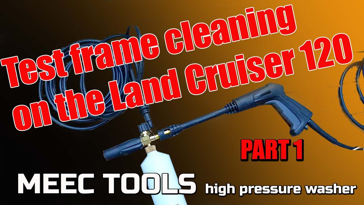 Test of an affordable MEEC TOOLS high pressure washer - with pipe cleaner to wash inside the frame