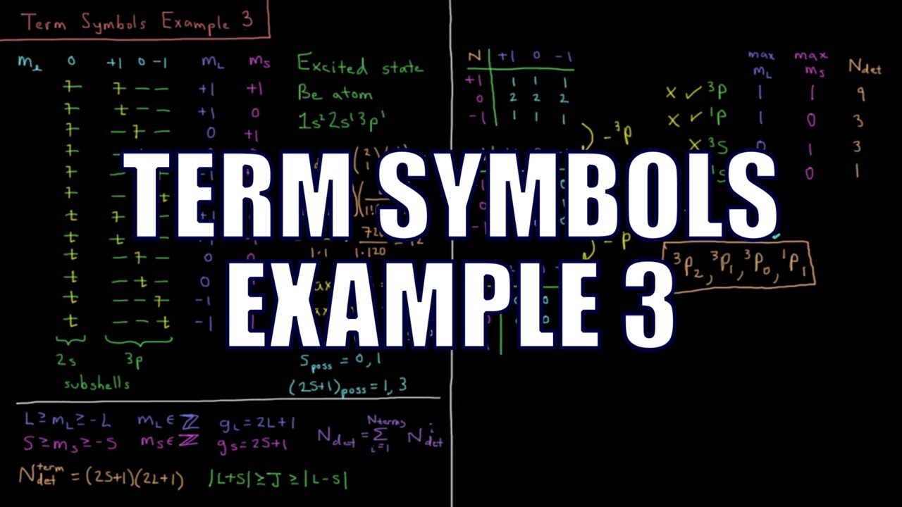 Quantum Chemistry 9.17 - Term Symbols Example 3