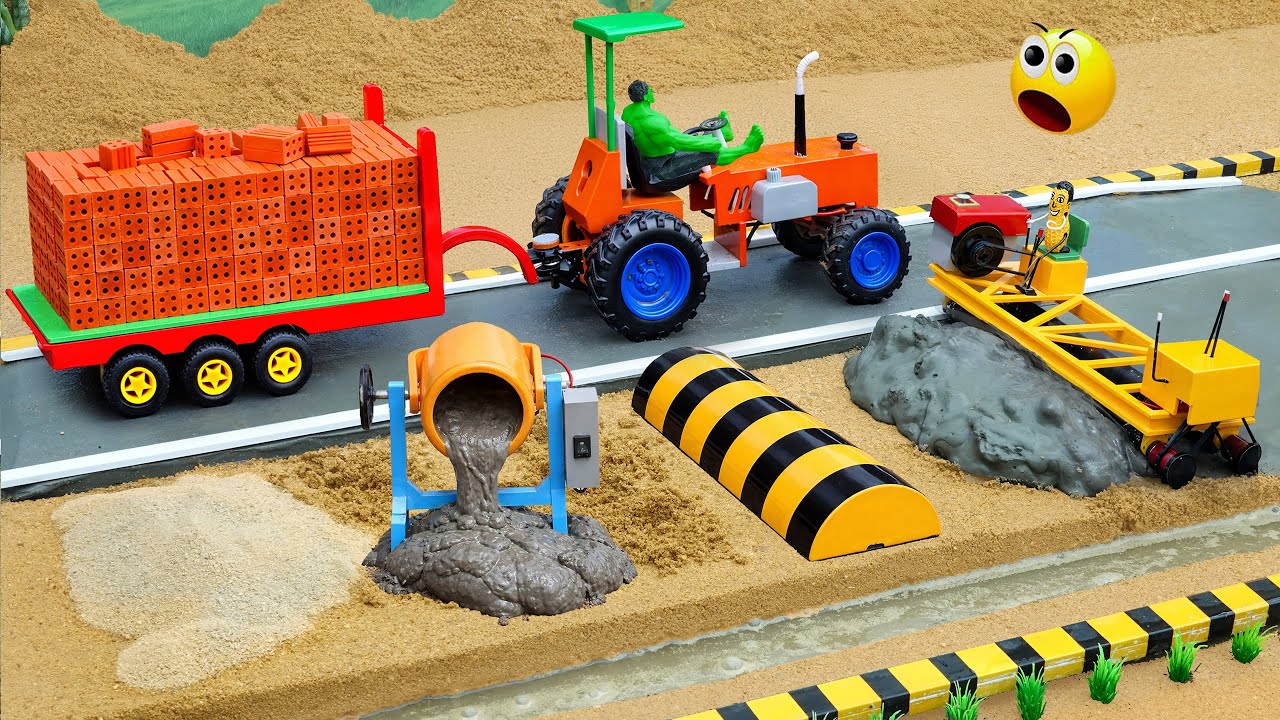 Making a Mini Highway road on using Rc tractor vehicles | science project