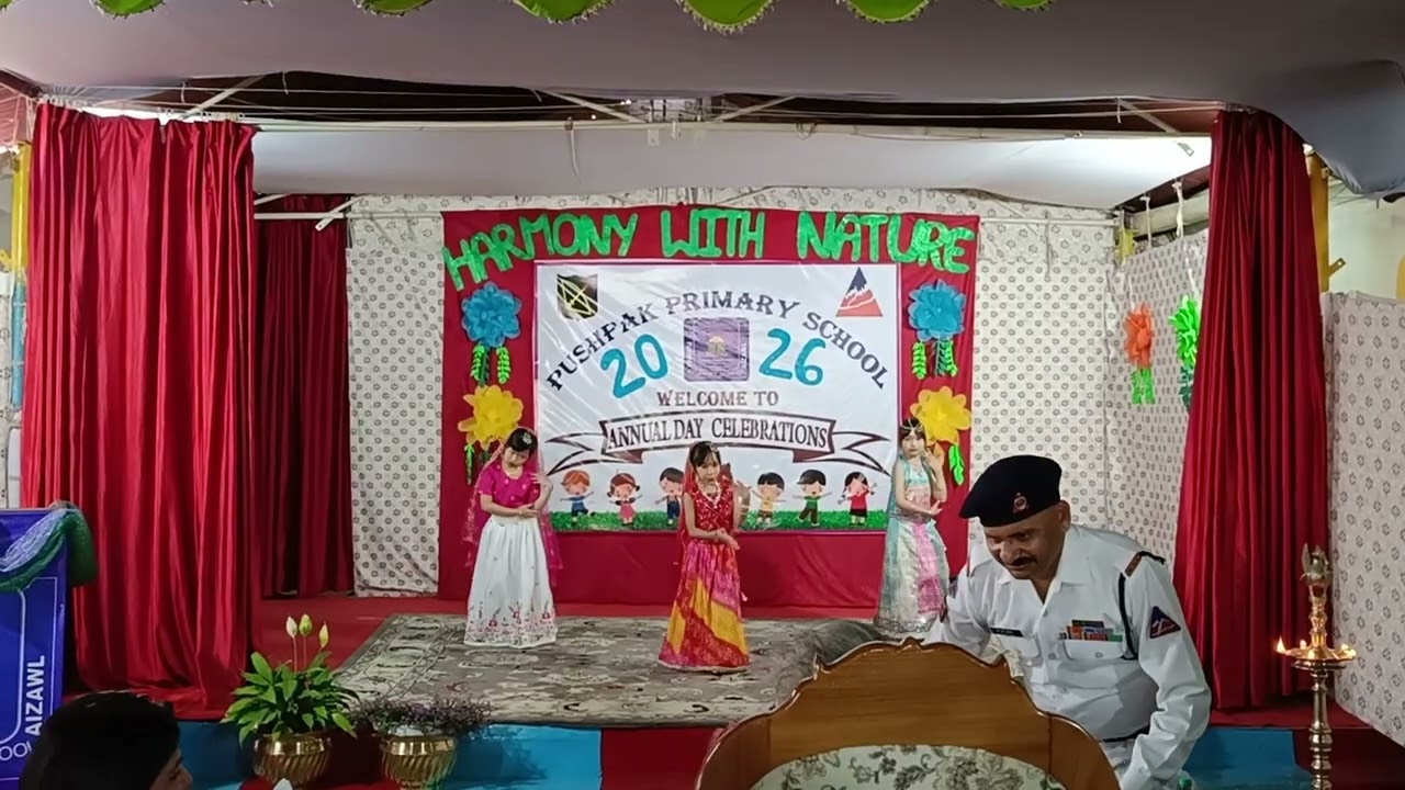 Pushpak Primary School,Aizawl. Annual day celebration 2026,Class 2 girls dance performance 