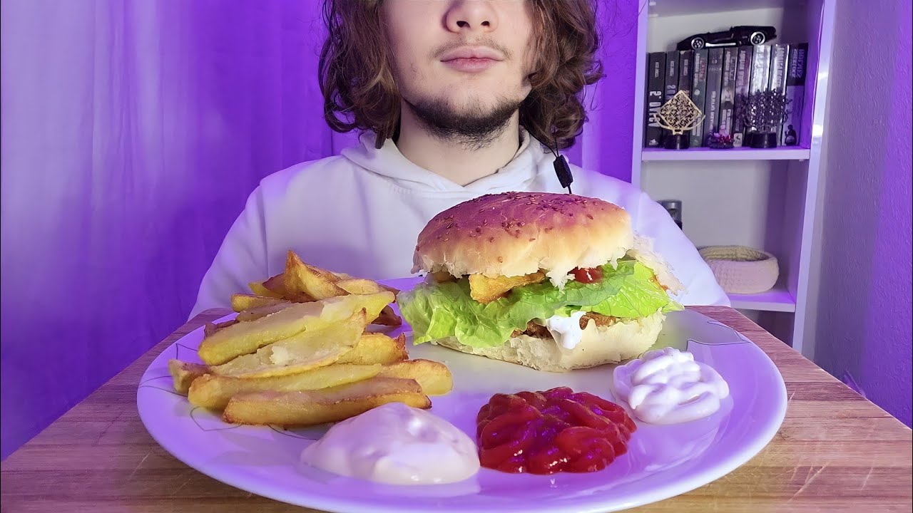 ASMR EV YAPIMI BURGER MUKBANG | TÜRKÇE ASMR 🍔🍟