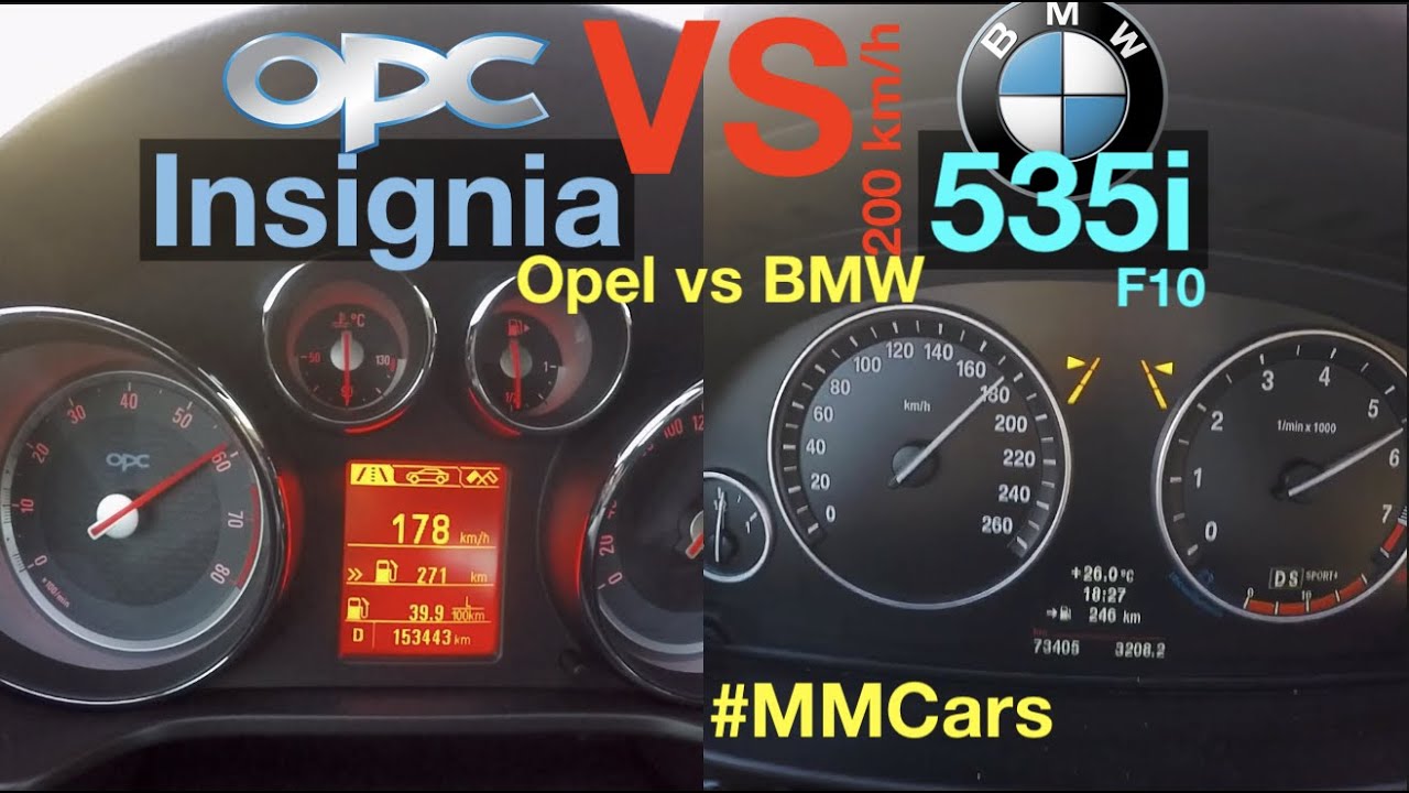 ACCELERATION BATTLE 200 km/h | BMW 535i F10 vs Opel Insignia OPC | 306 vs 325 hp | BMW VS OPEL