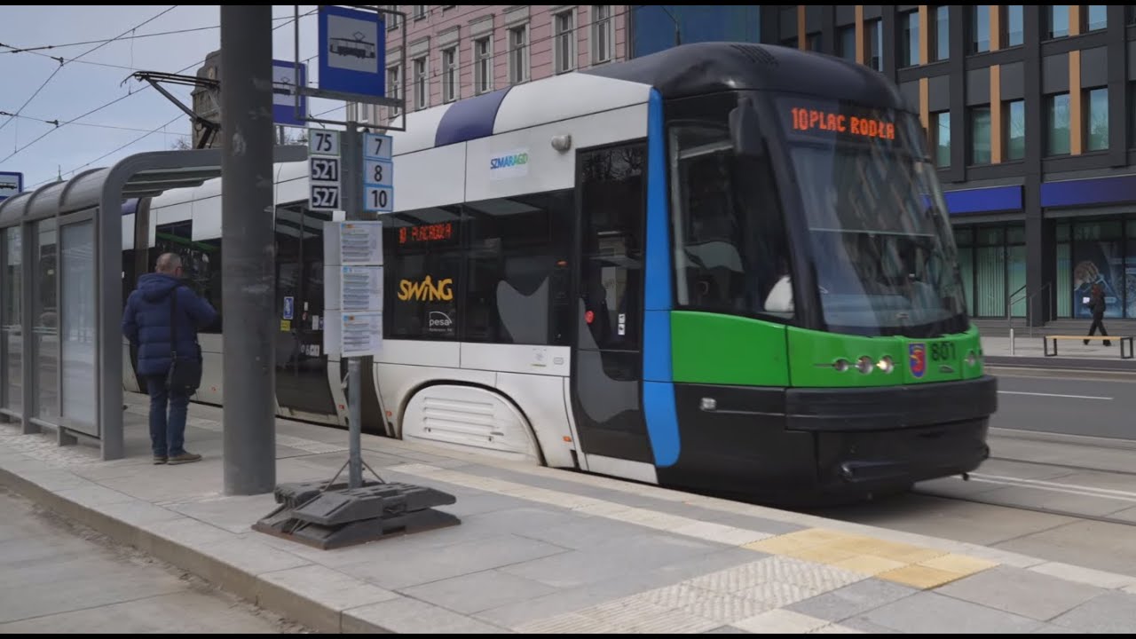 Poland, Szczecin, tram 10 ride from Brama Portowa to Gumieńce