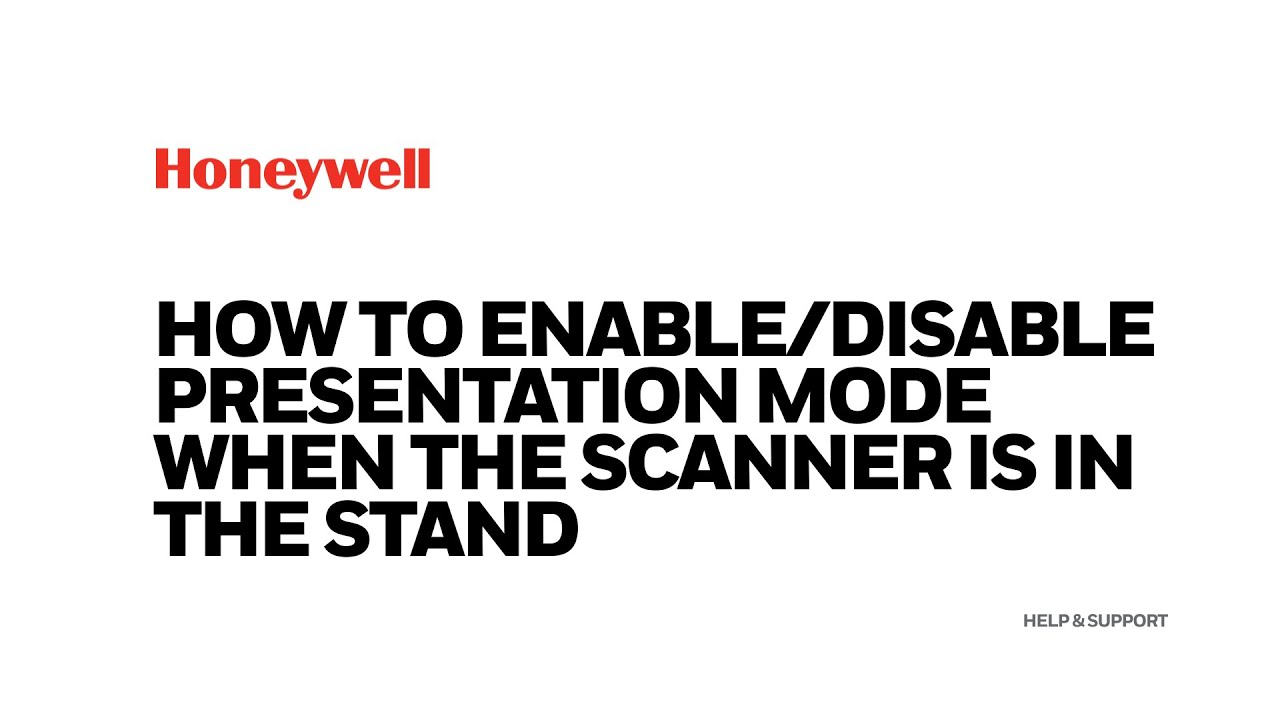 How to enable / disable presentation mode when the scanner is in the stand?
