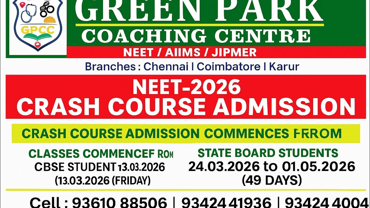 Green Park Coaching Centre | NEET 2026 #greenpark #neet #tamil  NEET2026NEETCrashCourseGreenPark