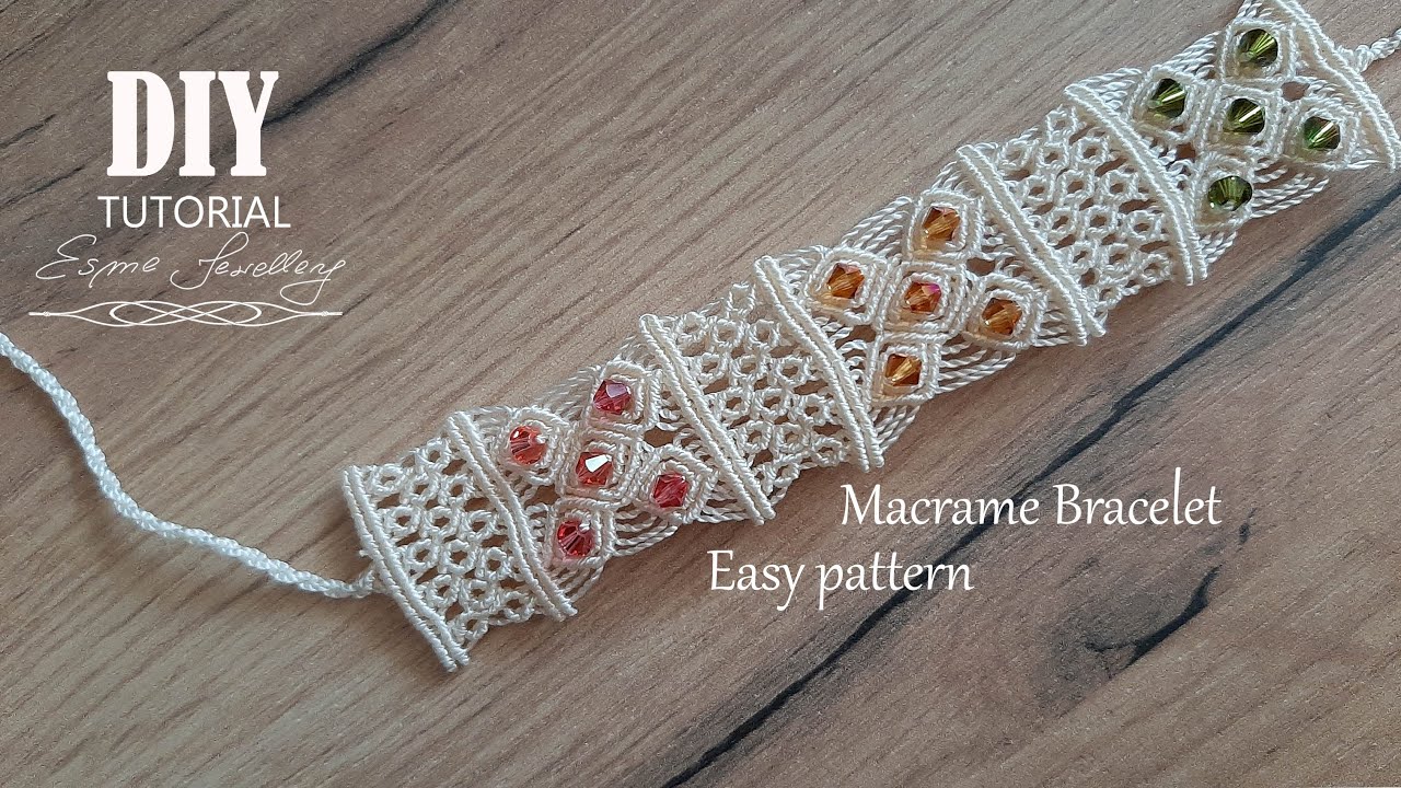 Makramowa bransoletka krok po kroku / Prosta makrama / Macrame bracelet DIY Turorial / Easy macrame