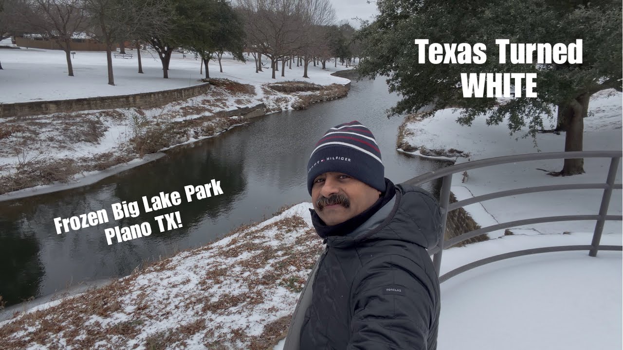 Winter Storm in Plano, Texas | Big Lake Park Covered in Ice & Snow | Jan 25, 2026