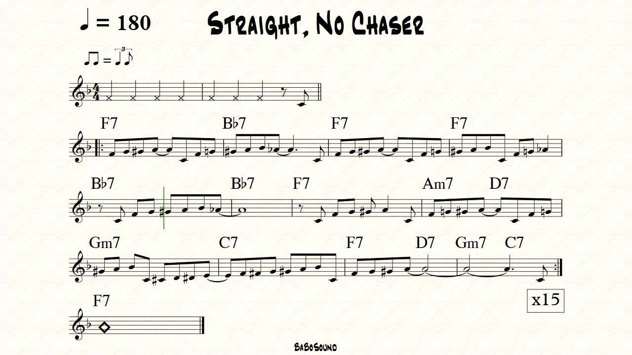 Straight, No Chaser Backing Track For Bass