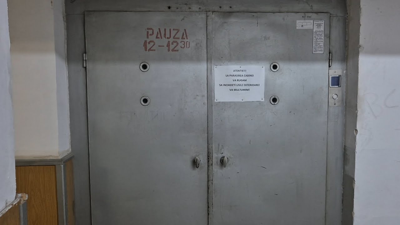 Modernized IFMA freight traction elevator at Winmarkt Shopping Center in Piatra Neamț, Romania