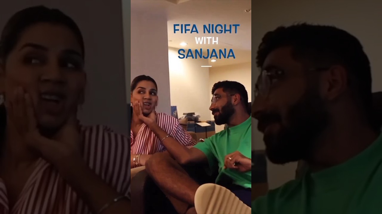 ❤️Jaspreet bumrah and Sanjana Ganesan playing fifa #jaspreetbumrah #sanjanaganesan #fifa #bumrah